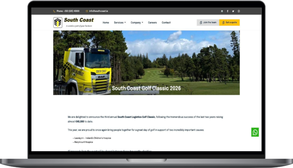 South Coast Golf Classic event page